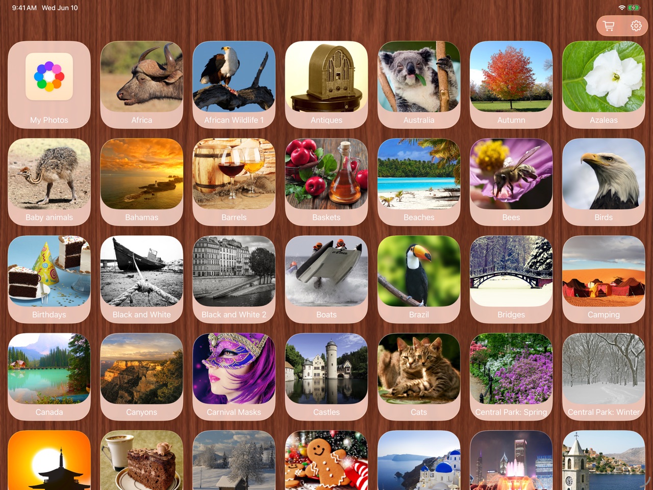 Bright Puzzles catalog showing themed puzzle collections