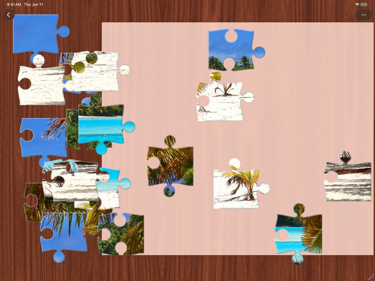 Border-pieces-only mode for building the puzzle frame first